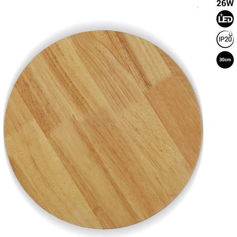 Applique circulaire en bois "Lune" - 26W - Ø 30cm - Blanc (1/5)
