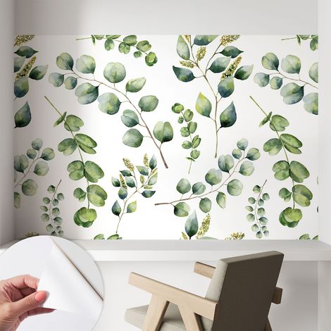 Fototapete Selbstklebend - Wandtattoo - leicht anzubringen - Wandverkleidung Grüne Blätter 104x70 cm (1/5)