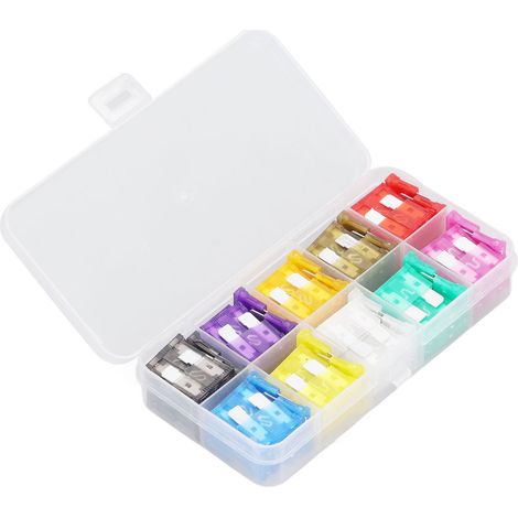 Kit de 100 Fusibles Lame Moyen 2A‑35A, 10 Types pour Protection des Circuits Automobiles et Électroniques (1/5)