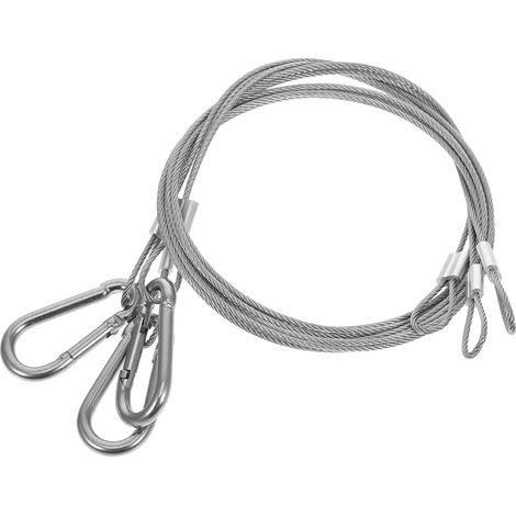 Câble robuste avec mousqueton en acier inoxydable 3 pièces (1/5)