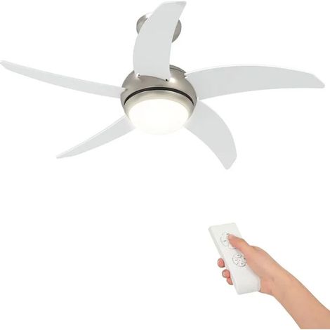 Ventilateur de plafond avec lumière intégrée et télécommande, 110 cm de diamètre. (1/5)