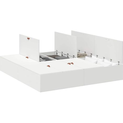 Maison Exclusive - Struttura letto con contenitore Bianco 200 x 200 cm