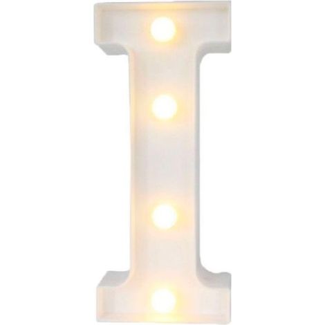 TrAdE Shop Traesio - Lettera I Luminosa Con Luci Led A Batteria Decorazioni Per La Casa Dim. 22 Cm - (1/2)