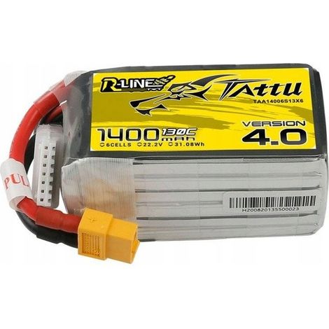 Batteria Tattu Strong LiPo R-line 4.0 1400 mAh 22,2 V 130C 6S1P XT60 (1/5)
