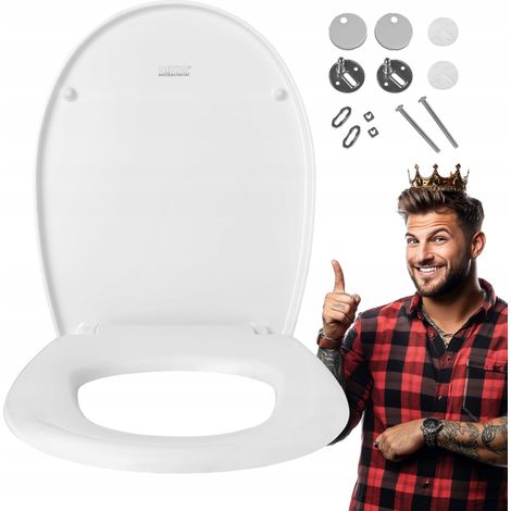 Cersanit  Abattant WC Delfi - Blanc - Duroplast antibactérien - Installation facile et silencieuse