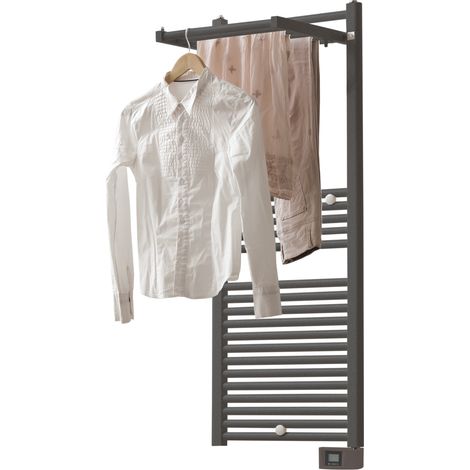 DELTACALOR Sèche-serviettes électrique 750W, H.142.3 x l.50 cm Stendino Anthracite