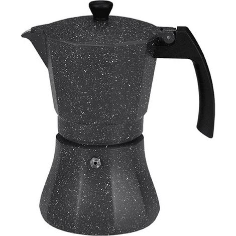 Caffettiera Italiana EDM Nero Alluminio 12 Tazze Induzione (1/2)