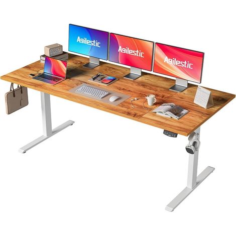 Schreibtisch Höhenverstellbar Elektrisch Memory Hellbraun 180 x 80 cm (1/5)