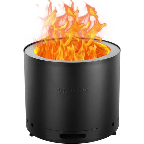 Pour terrasse, jardin et camping, brasero à bois sans fumée portable avec cendrier coulissant en acier inoxydable (1/5)