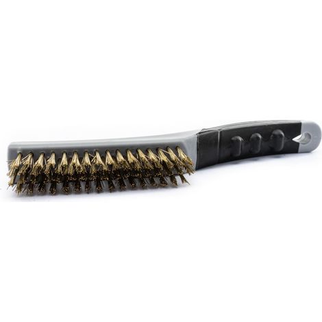 TrendLine Drahtbürste Messing 4Reihig Kunststoffgriff Grillreiniger Metallbürste (1/3)