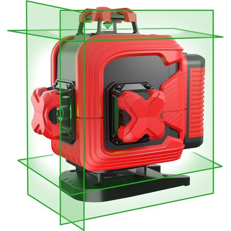 Laser Ligne FLIESEN 4D Vert - Niveau Portée 30m - 4 Lignes - Allumage Indépendant des Lignes - 2 Modes de Fonctionnement - Livré avec Accessoires