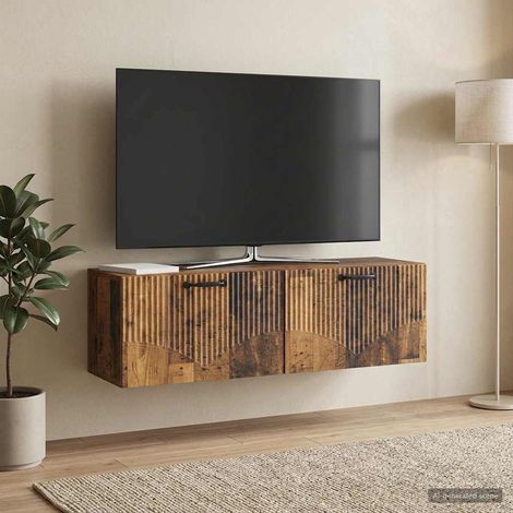 Wandmontierter TV-Schrank Altholz 98 x 31 x 30 cm Holzwerkstoff (1/5)