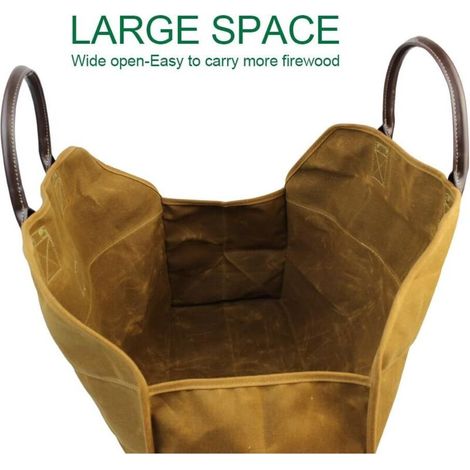 Firewood carrying bag - for camping fire pits and barbecues - 1 piece, brown (1/4)