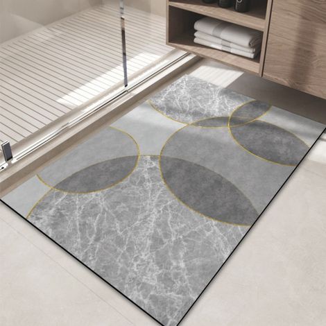 Revêtement mural en terre de diatomées 5080cm avec bulles d'air Tapis de sol en terre de diatomées, tapis antidérapant pour salle de bain, tapis absorbant et à séchage rapide pour l'entrée des toilet (1/4)