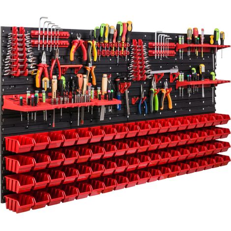 Tablero de herramientas para taller 156x78 cm + 76 cubetas (1/5)