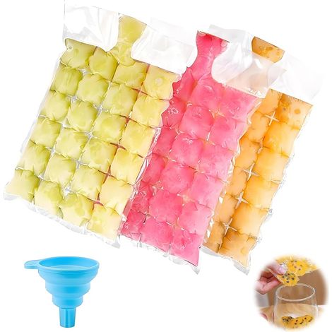 Sachets à glaçons, moules à glaçons jetables en plastique alimentaire avec -entonnoir (lot de 100) (1/5)