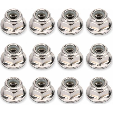 12 pièces 4mm Anti-dérapant écrou de Blocage de Roue pièces de Rechange adaptées pour SCX10 1/10 Voiture modèle RC(Argent) (1/5)