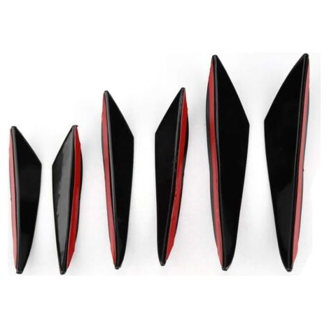 Ensemble de 6 pièces comprenant un déflecteur de pare-brise noir brillant, un spoiler de lèvre avant, un diffuseur et un support avant universel. (1/5)