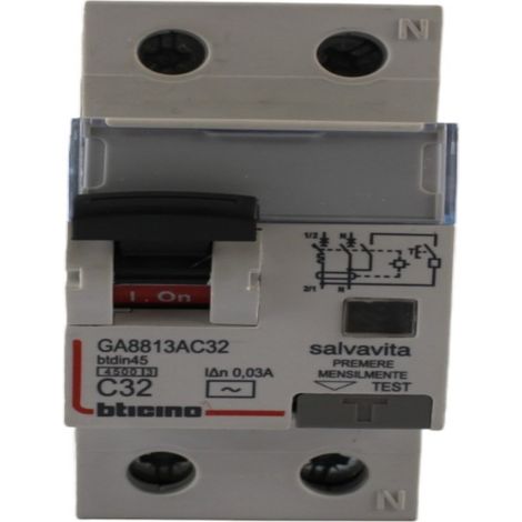 Interruttore Magnetotermico Differenziale Salvavita AC C32 1P+N 4.5Ka BTicino