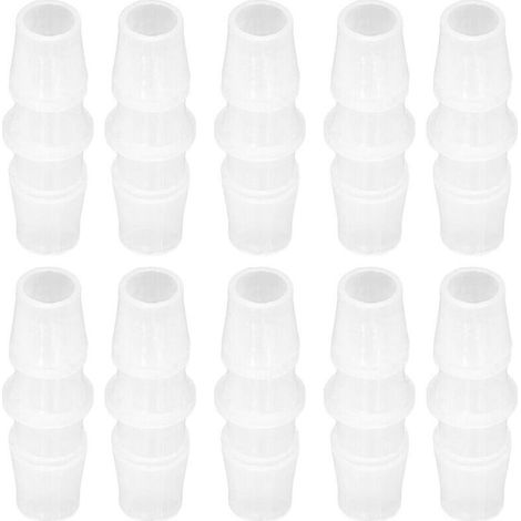 10 Pièces Raccord Universel pour Tuyau Flexible, Kit de Jonctions Droites en PP de Diamètre Égal 9.5mm