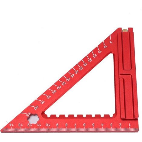 Metall-Holzbearbeitungs-Quadrat, Tischler-Dreieckslineal, Holzbearbeitungs-Quadratlineal mit imperialen metrischen Skalen  Präzises Strichzeichnungslineal mit präziser Messung