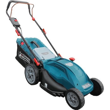 Könner & Söhnen Rasaerba Elettrico KS 43LM20, 2000 W, Larghezza di Taglio 43 cm, Regolazione Centralizzata, Cesto di Raccolta 50 L, Elevata Potenza per Giardini Medio-Grandi (1/5)