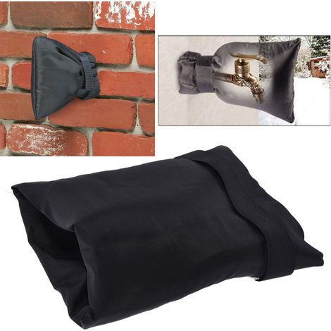 Funda impermeable de gel Oxford para grifo, apta para exteriores, con cierre de hebilla y lengüeta – 15 x 21 cm, color negro. (1/5)