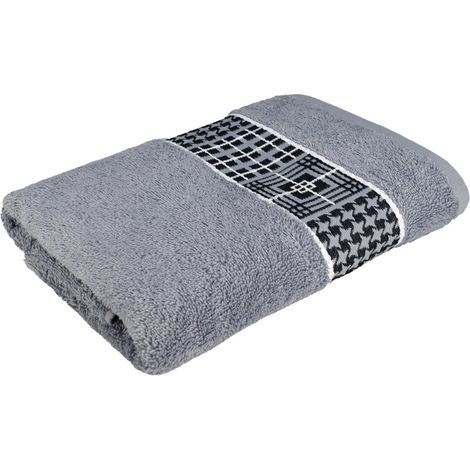 Drap de Douche 100% Coton, Gris Granite, 67 x 140 cm (1/3)