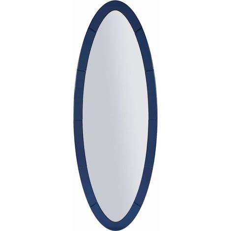 Specchio da parete Oslo ovale con cornice specchio blu 42,5x137,5 cm