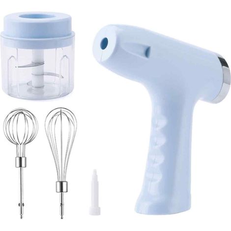 Fouet à œufs sans fil rechargeable par USB, batteur électrique à main réglable en acier inoxydable pour la maison (1/5)