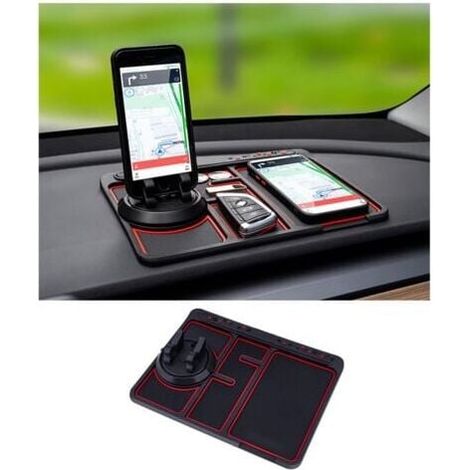 in 1 Car Phone Anti-Slip Mat, Temporary Parking Plate Dashboard Phone Holder, Universal Anti-Vibration Phone Mount (Red) MUMU (1/4)