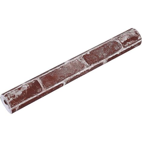 Papier peint décoratif effet brique rustique vintage 3D pour maison, café ou bar, marron et rouge (1/4)
