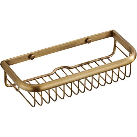 Old-Fashioned Rustproof Shower Caddy Bathroom Shelf, Rectangular Wall-Mounted Basket for Shampoo and Conditioner, Bathroom Kitchen Organizer (1/5)