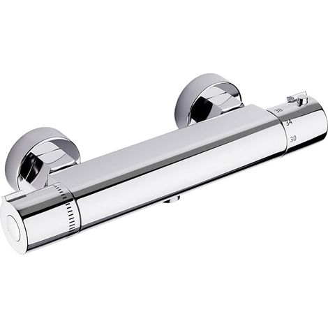 MORADO Mitigeur Thermostatique,Mitigeur de Douche Thermostatique, Robinet Baignoire avec Contrôle de Température Constant, Laiton Finition Chrome (1/5)