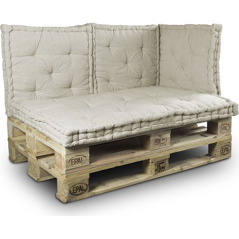 Cuscino Mattonella Per Seduta-Schienale Divani Pallet Cuscino Per Bancale, misura80x120coloreBeige