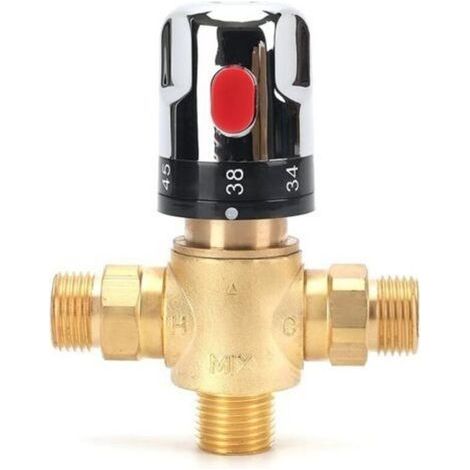 Robinet mélangeur thermostatique, mitigeur thermostatique, robinet mitigeur de douche avec connecteur G de 1/2", robinet de marque d'échelle centigrade (1/5)