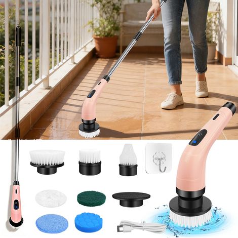 Brosse rotative électrique, brosses de nettoyage sans fil avec têtes de brosse remplaçables