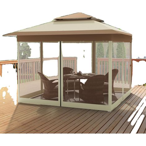 Auvent de gazebo extérieur, imperméable, hauteur réglable (1/2)