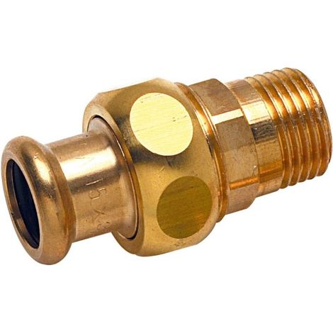 Raccord union laiton à sertir 8330G Ø12 fileté mâle 3/8" chauffage et sanitaire - THERMADOR 8333G1212