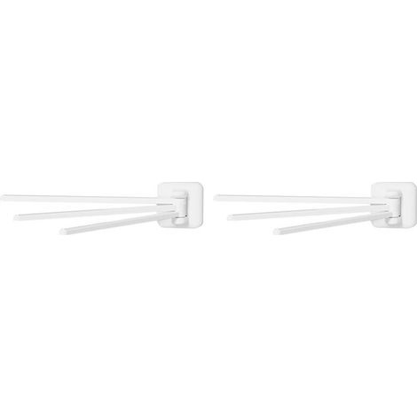 2X Barre Porte-Serviettes Murale Pivotante à 3 Bras, Porte-Serviettes Rotatif à 180 avec 3 Bras pour L'Organisation de la Salle de Bain et de la