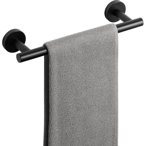 30CM Porte Serviette Mural Salle de Bain, Support Serviette Robuste en Acier Inoxydable pour Cuisine Penderie Entrée, Noir Mat (1/5)