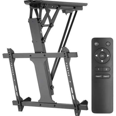 Support TV électrique au Plafond, pour Murs inclinés 32"-70" télécommande Max 35kg Max VESA 600x411 (1/5)