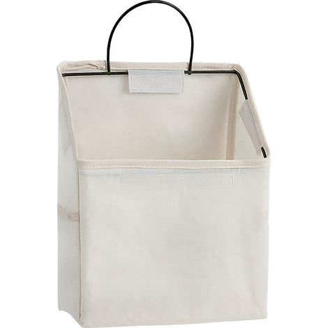 Sac de rangement de chevet/sac de rangement de chevet en tissu, sac organisateur suspendu, adapté aux lits superposés et aux barres de lit de dortoir (blanc) (1/5)