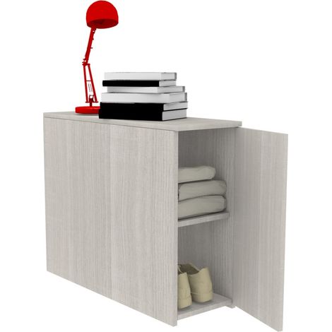 Comodino moderno retro letto - 87 cm di profondità - 16 colori - Rovere rock