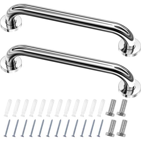 Set di 2 maniglioni per WC, maniglia per doccia in acciaio inossidabile, barra di sostegno per bagno angolata da 30 cm, barre per doccia, corrimano per vasca in acciaio inossidabile per anziani/disabi (1/5)