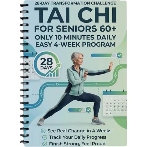 Tai Chi pour les seniors de plus de 60 ans : guide étape par étape pour soulager la douleur, défi d’entraînement à domicile de 28 jours pour perdre du poids, mouvements originaux simplifiés (1/5)