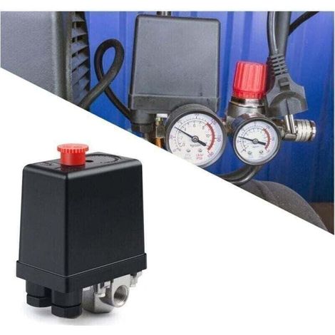 Soupape de compresseur d'air 220V – Pressostat automatique avec interrupteur – Réduction rapide de pression – Compatible avec compresseurs (1/5)