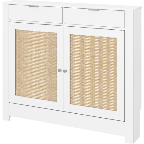 Cache style bohème pour salon ou chambre pliable blanc Cache-radiateur portes battantes rotin, compartiments, chambre, (1/5)