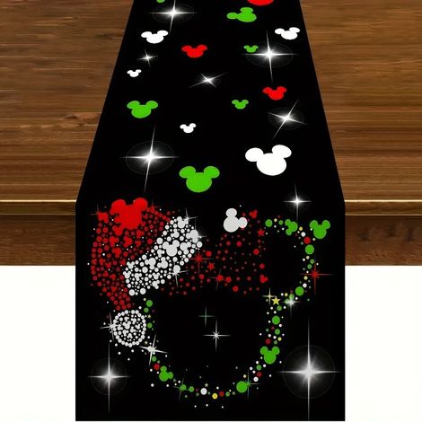 Chemin de table pour fêtes, nappe, couvre-table basse - 180 x 30 cm (polyester) - Lot de 2