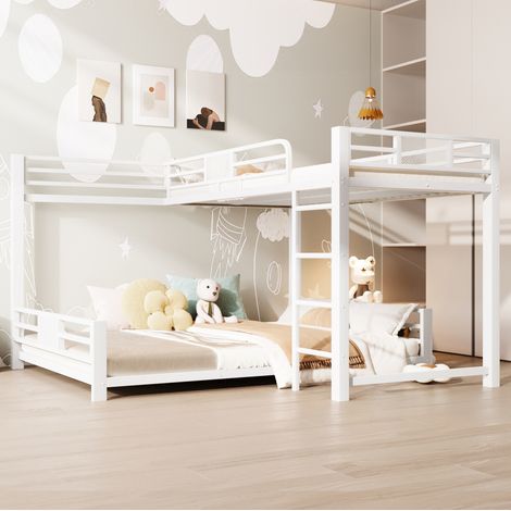 Cama litera metálica 90x200 sobre 140x200 OKMYHOME (1/5)